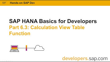 SAP HANA Basics For Developers: Part 6.3 Calculation View Table Function