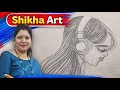 Amazing Pencil Sketch Drawing | Girl with Headphones Drawing | Shikha Art