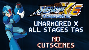 Unarmored X, All Stages [TAS] - No Cutscenes - Tweaked Mega Man X6 - Max Dash Speed