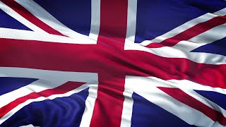 United Kingdom Flag 5 Minutes Loop - FREE 4k Stock Footage - Realistic British Flag Wave Animation