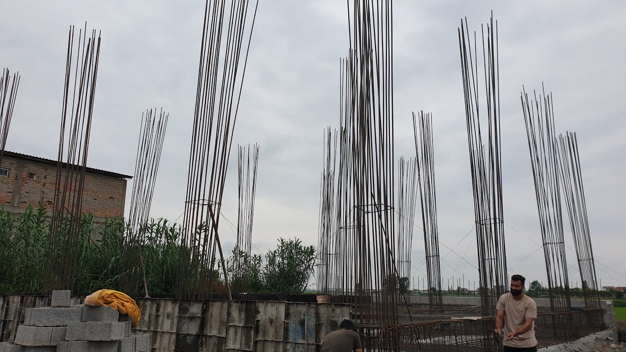 7 meters tall consistent column in strip foundation - YouTube