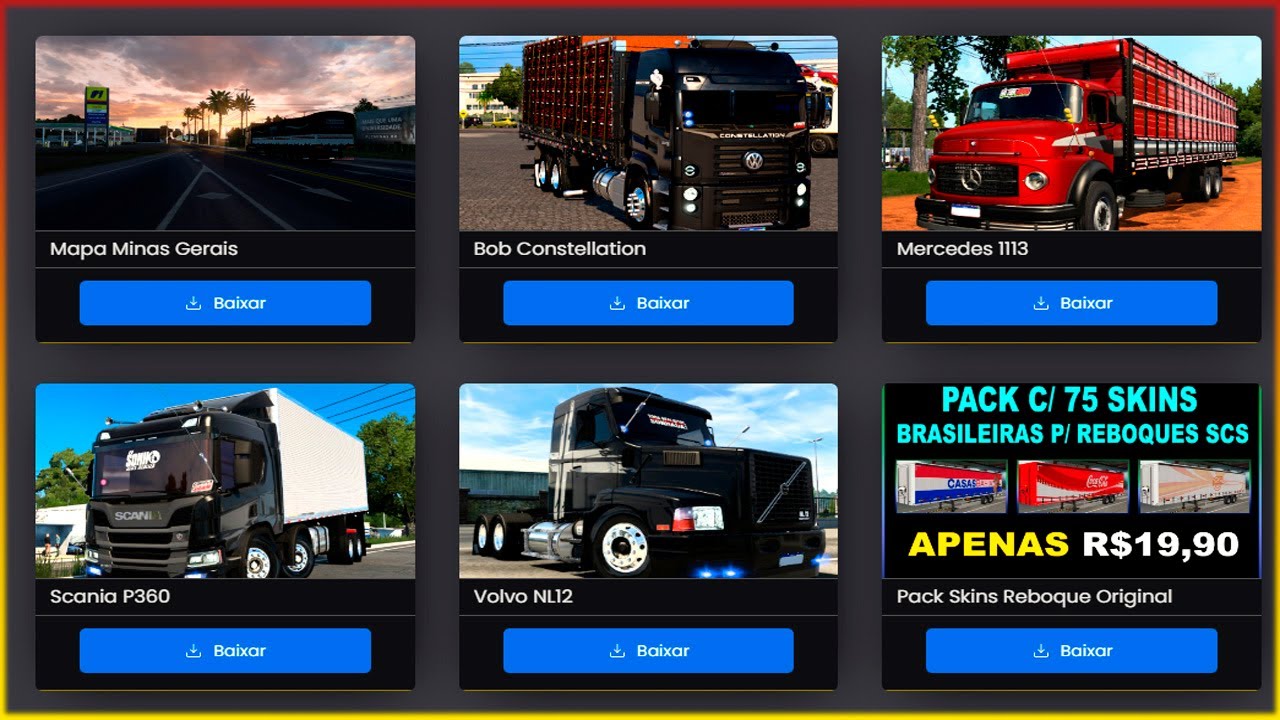 MAPA MINAS ATUALIZACAO DOS MODS PELO MODFY E NOVO METODO DE DOWNLOAD E LOCAL DOS ARQUIVOS ETS2 MODS