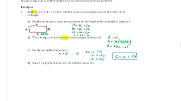 Yr 10 Non Linear Relationships 6 - Applications of Parabolas