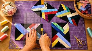 You Won’t Believe How These Colorful Scrap Fabric Strips Can Create a Unique Quilt Block