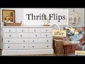 Thrifted Furniture Flip Makeover Transformation • Brass Painting Technique • DIYs for your Home