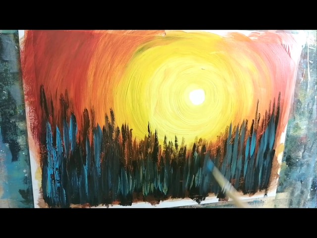 简单风景抽象画日常绘画第68天Simple Landscape Abstract Painting