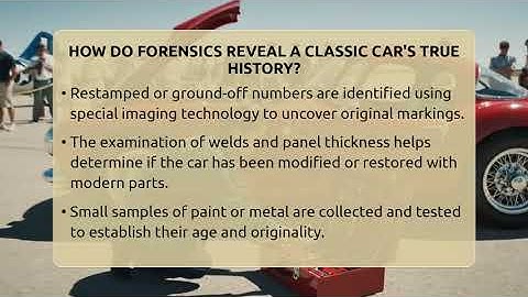 How Do Forensics Reveal A Classic Car