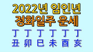 2022년운세, 임인년운세, 정화일주편, 19분 20초부터 정화일주 운세 해석입니다.