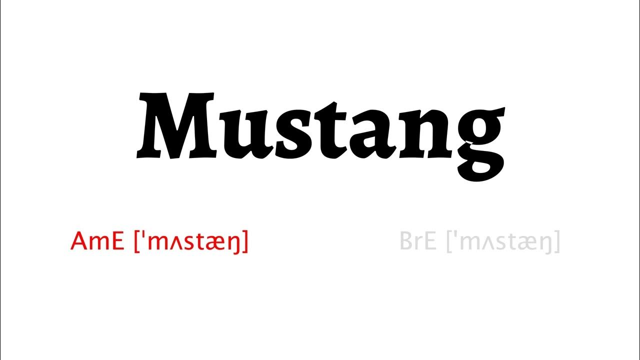 How to Pronounce mustang in American English and British English YouTube