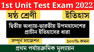 class 6 History 1st unit test suggestion 2022  1st unit test question paper 2022 chapter 2