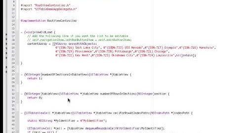 UITableView iPhone SDK Programming Example - Part 1
