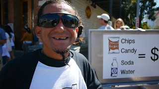Normally Joshua survives by food hand-outs from homeless shelters.