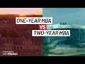 One-Year vs. Two-Year MBA Programs