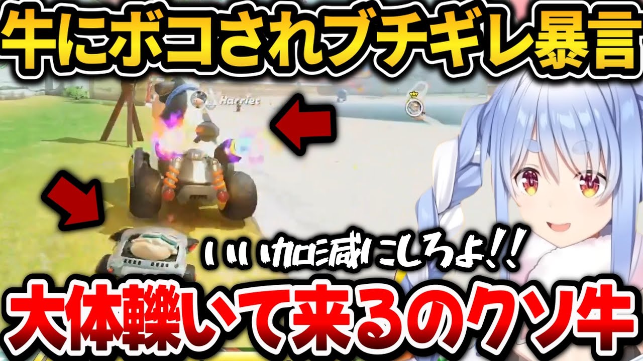 【マリオカートワールド】でボコボコにされブチギレ！暴言を連発するぺこちゃんｗ【ホロライブ切り抜き/兎田ぺこら】