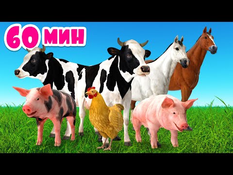Домашние животные для детей 60 минут Звуки животных Как говорят животные