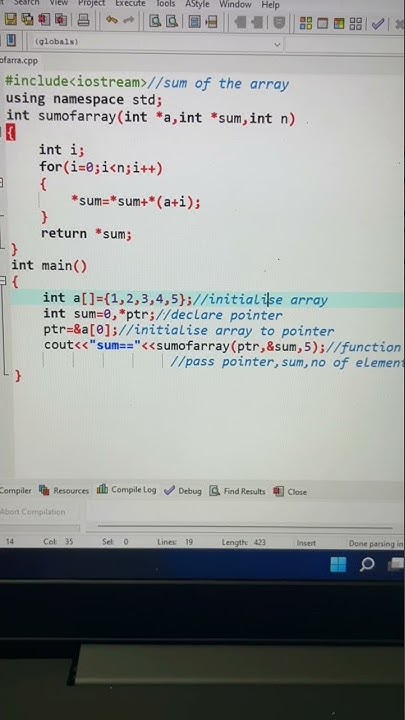 Sum of array elements using pointers - YouTube