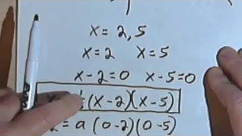Finding the Quadratic Equation Given the Roots and a Point 070-27a070-27b