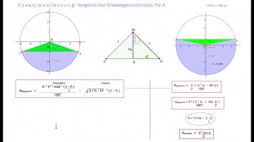 Kreissegment, Kreissektor: Formeln, Aufgaben