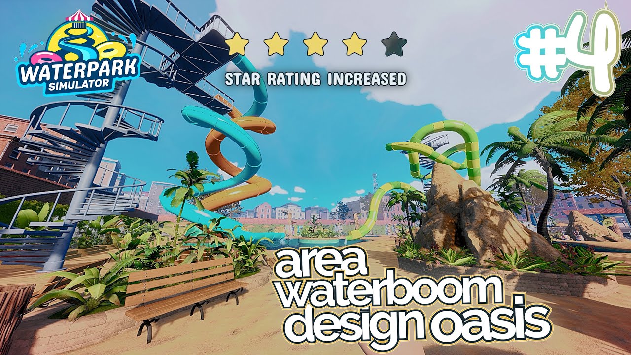 BELI TANAH Kosong Demi WaterBOOM🛝 iMpianku! Bertemakan OASIS 🌵?! Waterpark Simulator GAMEPLAY #4