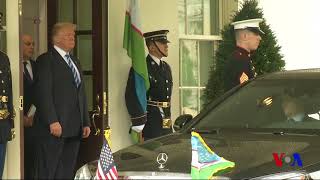 Prezident Mirziyoyev Oq uyga yetib keldi/Mirziyoyev White House arrival