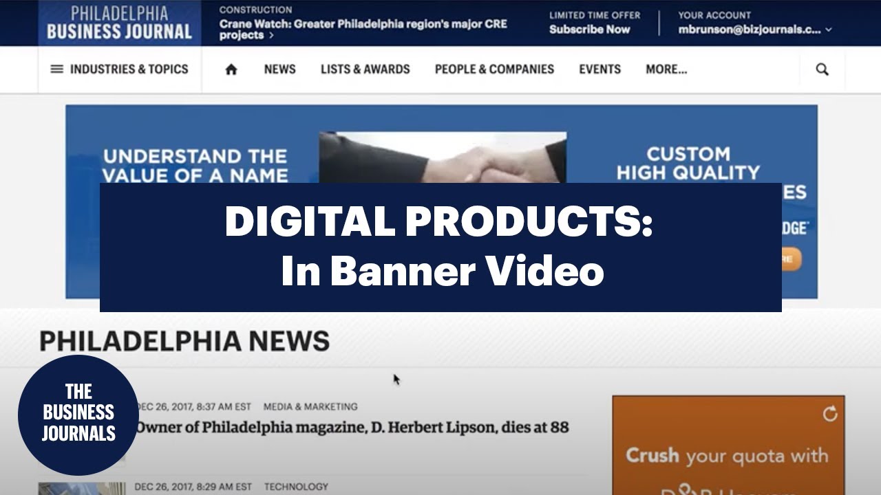 Digital Products: In Banner Video | The Business Journals
