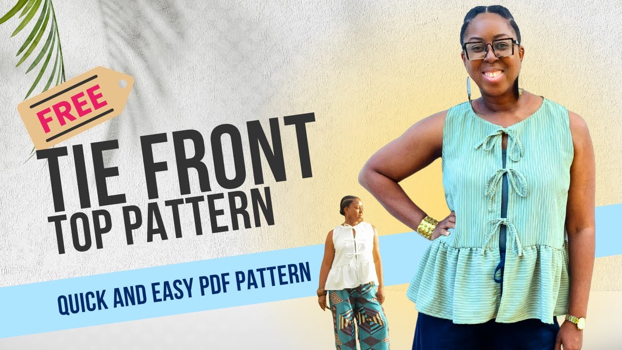 Rosette Tie Front Top - FREE PDF Sewing Pattern Review - Ganni Dupe
