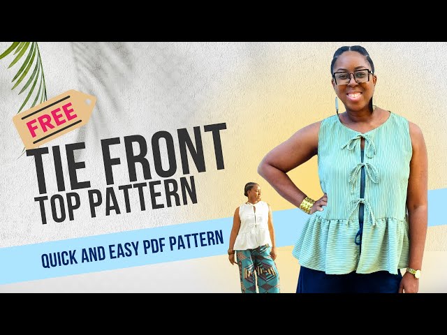 Rosette Tie Front Top - FREE PDF Sewing Pattern Review - Ganni