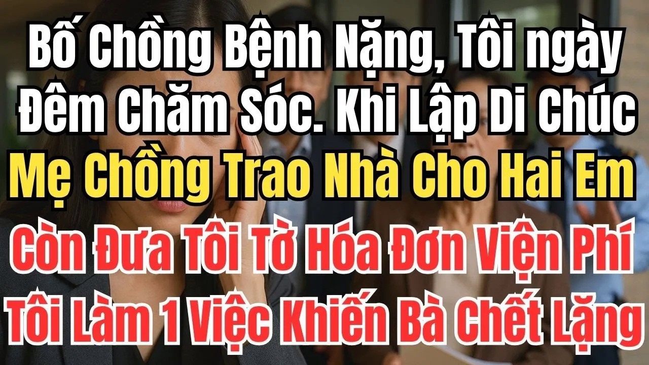 Bố Chồng Bệnh Nặng, Tôi Ngày Đêm Chăm Sóc. Khi Lập Di Chúc, Mẹ Chồng Trao Nhà Cho Hai Em, Còn Tôi