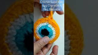 Crochet Easy Mini Bag, Evil Eye Bag Charm ,Coin Purse, Bag For Mobile Accessories, Gifting Option.