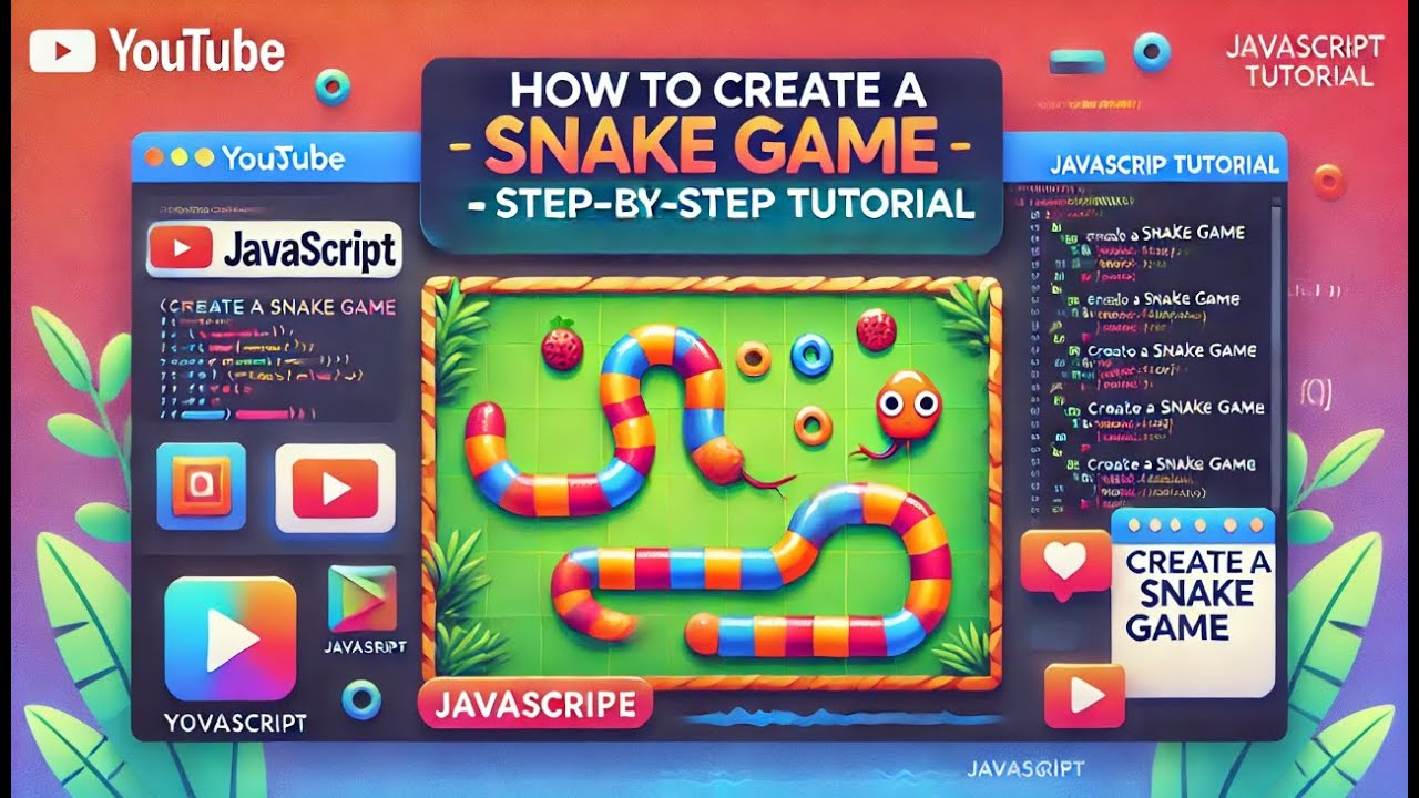 How to Create a Snake Game with JavaScript Step by Step Tutorial - YouTube