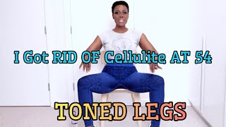 HOW 2 GET RID OF CELLULITE & FLABBY THIGHS AT 54! TONED LEGS WITH A CHAIR🪑 4 THOSE WITH KNEE ISSUES