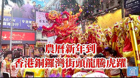 香港街头举行舞龙舞狮表演迎新春 - 天天要闻