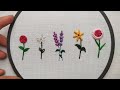 HAND EMBROIDERY FOR BEGINNERS || 5 Amazing Flowers Embroidery Tutorial || Let's Explore