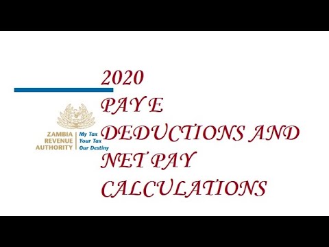 How to Calculate PAYE, Salary Deductions & Net Pay in Zambia 2020 - YouTube