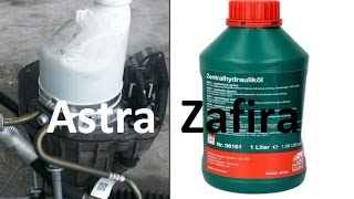 How to fill and bleed the steering system - Opel Astra, Zafira, steering pump, fluid, rack | Purge