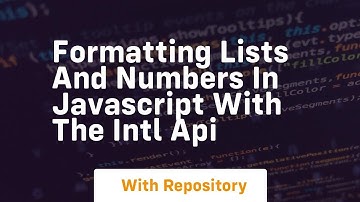 Formatting lists and numbers in javascript with the intl api