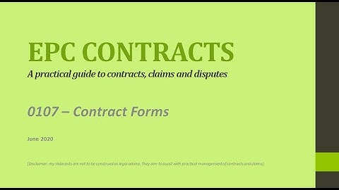 EPC Contracts - 0107 - Contract Forms
