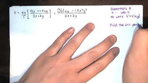 Problem 13.9.012 - Maximize the volume of an open box. - Calc III HW Help