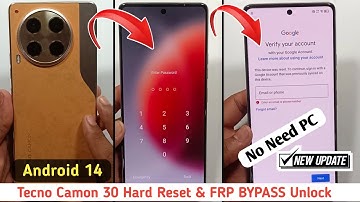 How to hard reset Tecno Camon 30 | Tecno Camon 30 FRP Bypass Android 14 | No X-Share | Without PC