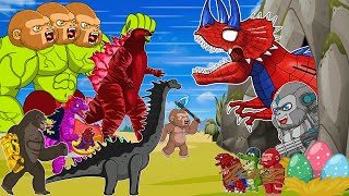 King kong vs Godzilla Giant MONKEY, Brachiosaurus, Shin in the cave Various Titan Animation Cartoon!