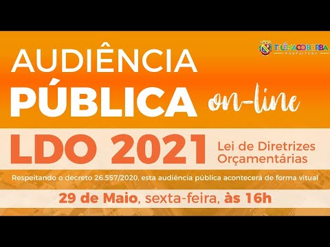 Audiência Pública online - LDO 2021