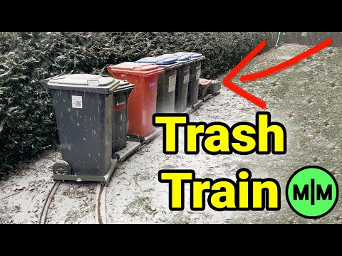 I put my trash cans on rails and now they move automaticaly! (Trash