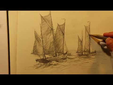 Extended Drawing Session! Old Sailboats - Graphite and White Chalk + Sketch Studies - Extended Drawing Session! Old Sailboats - Graphite and White Chalk + Sketch Studies