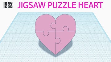 [1DAY_1CAD] JIGSAW PUZZLE HEART (Tinkercad : know-how / style / education) [STL data download]