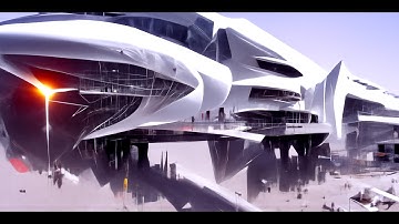 Spaceport Dreams, slideshow of 100 Concept Art Architecture made with Disco Diffusion.