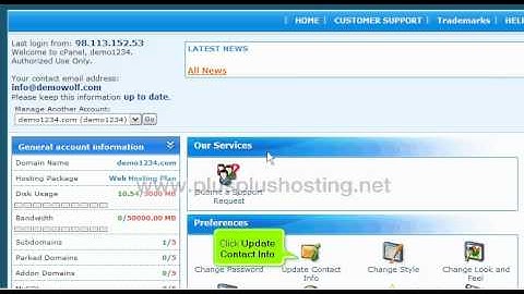 How to keep your contact information up to date in cpanel - RVSkin theme