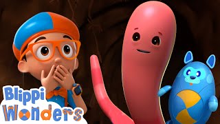 Blippi Learns About Worms | Blippi Wonders Magic Stories and Adventures for Kids | Moonbug Kids