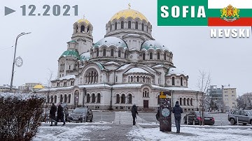 Walk at Nevski with snow [Sofia 4K] | Сняг в София 2021 разходка на Невски