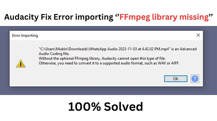 Audacity Fix Error importing FFmpeg library missing