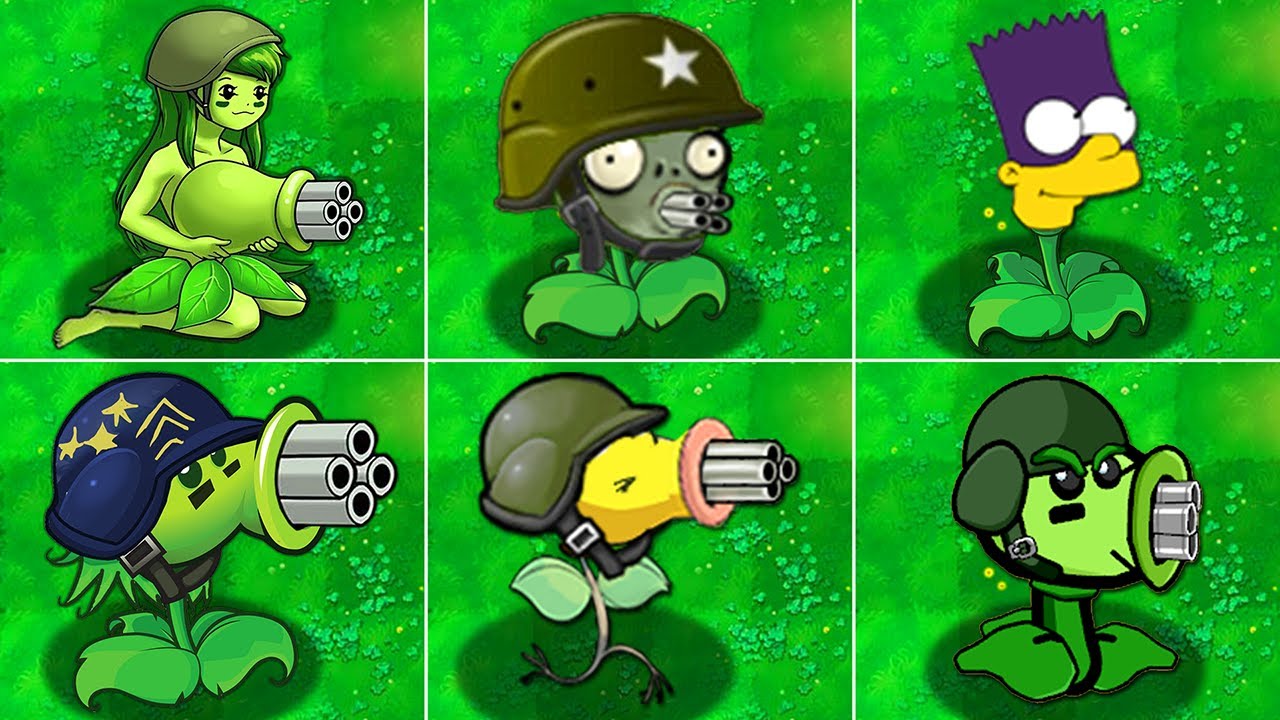 Plants vs Zombies Mod | Zombotany - 100% All Gatling PEA Plants VS All ...